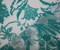 Dark Teal-White Nylon Floral Printed Mesh Tulle Knit Fabric By the Yard